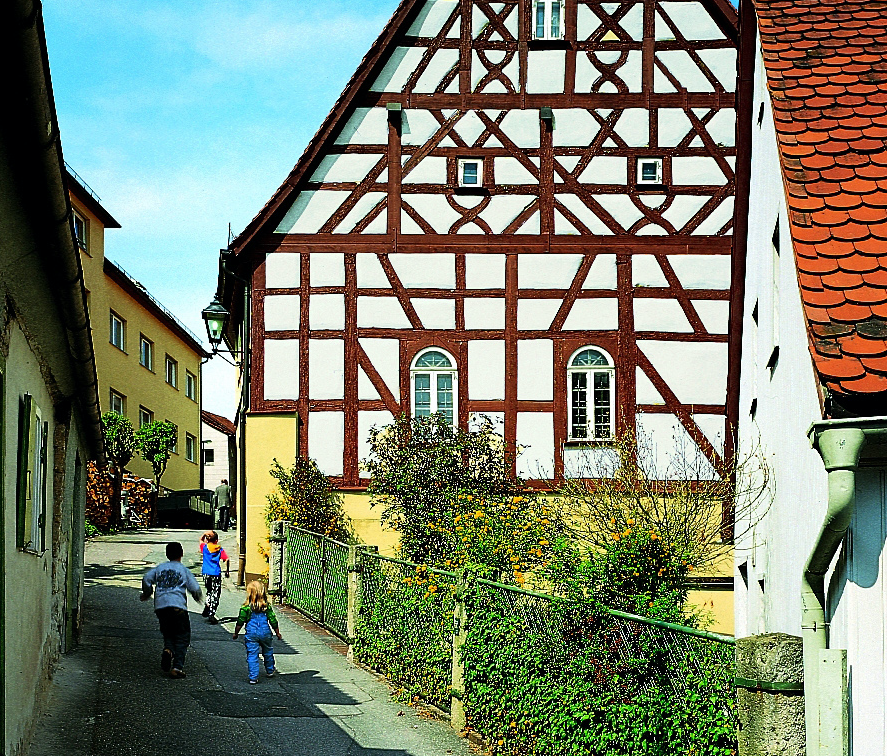 Schnaittach, Synagoge, Frauen, Fachwerk, Gebäude außen, Landleben, Landjudentum